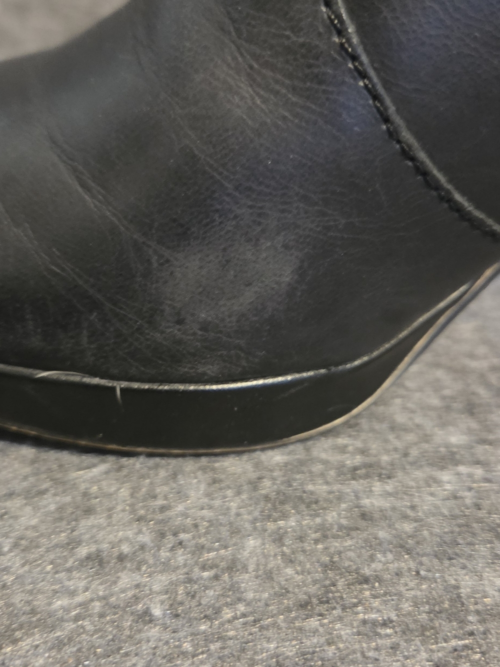Clarks Black Leather Block Heel Ankle Boots with Buckle - Picture 8 of 10